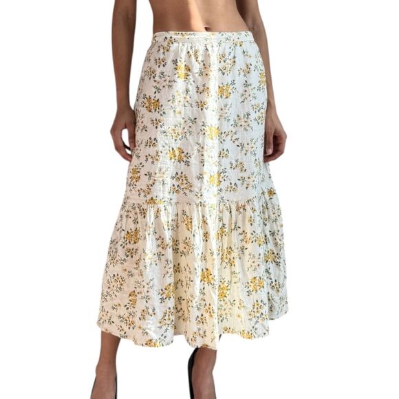 Joie Dresses & Skirts - Joie Ditsy Floral Tiered Midi Skirt Boho Cottagecore Sunflowers‎